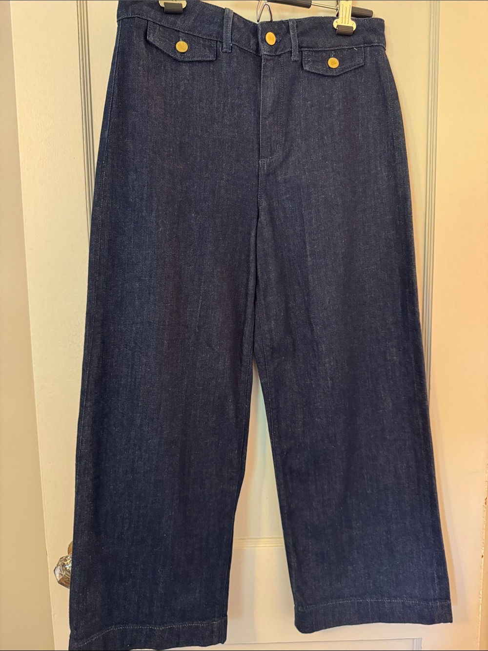 Ann Taylor Denim Wide-Leg Denim Trousers